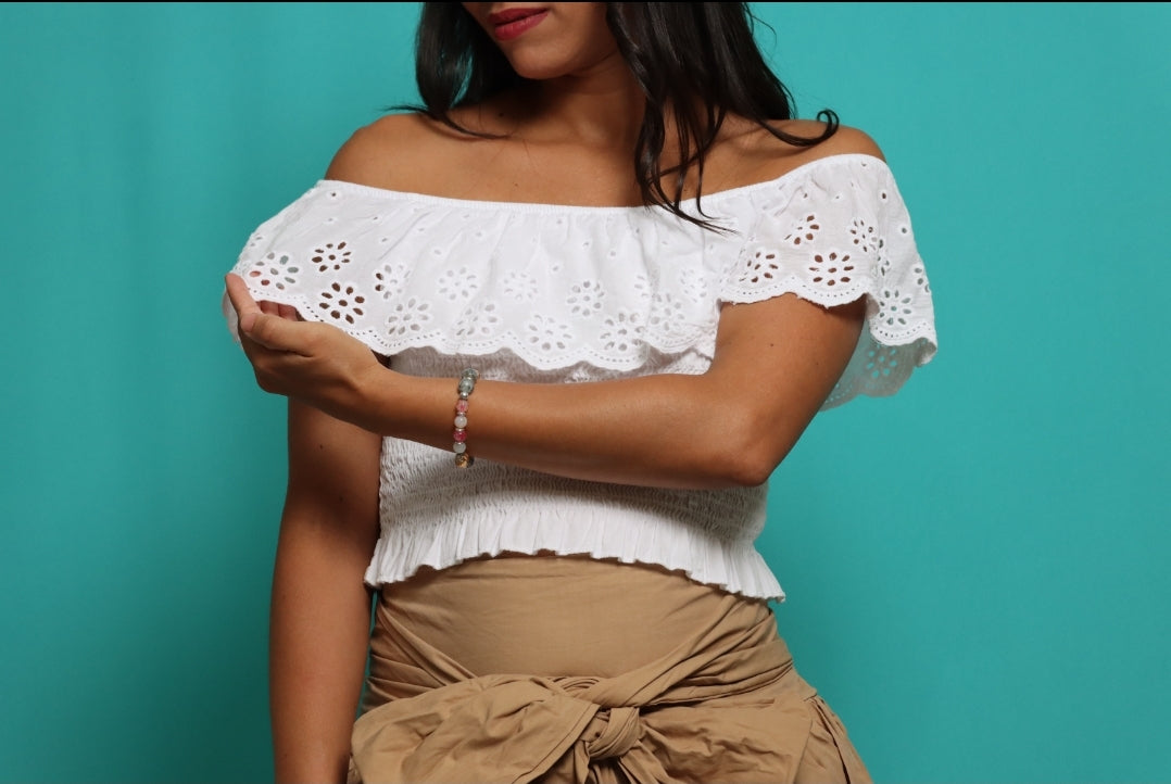 White Off Shoulder Top