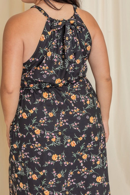 Plus Floral Top Midi Dress