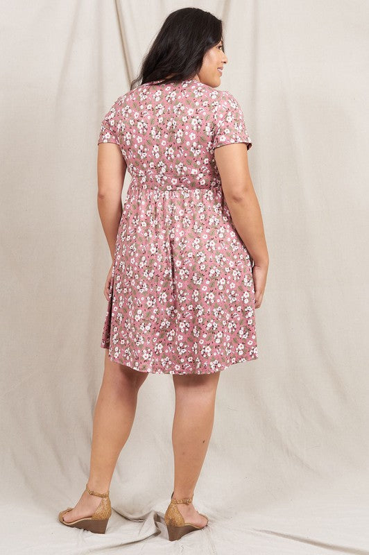 Plus Ditsy Midi Dress