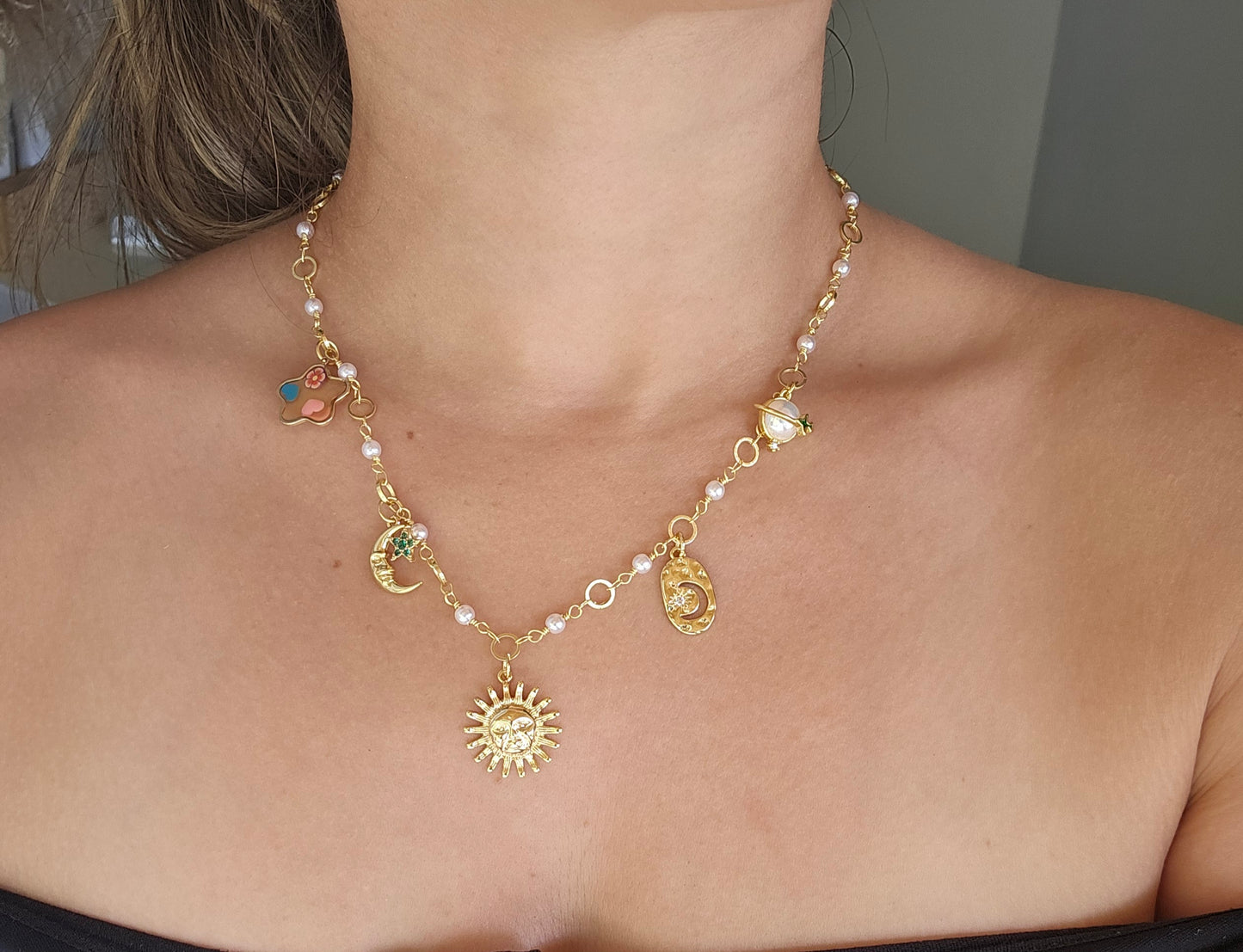 Moon and Sun Necklace