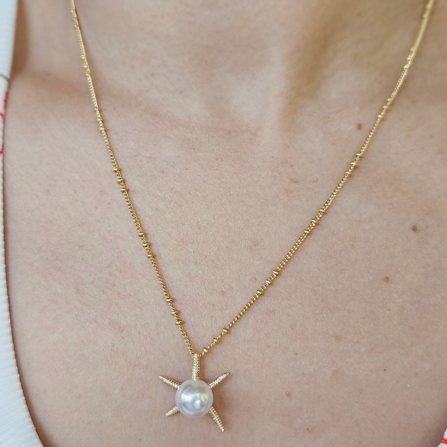 Starfish Necklace With Pearl