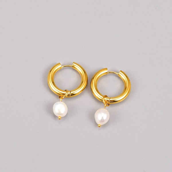 Water 18K gold pearl earrings