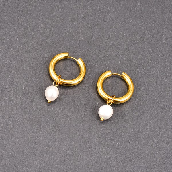 Water 18K gold pearl earrings