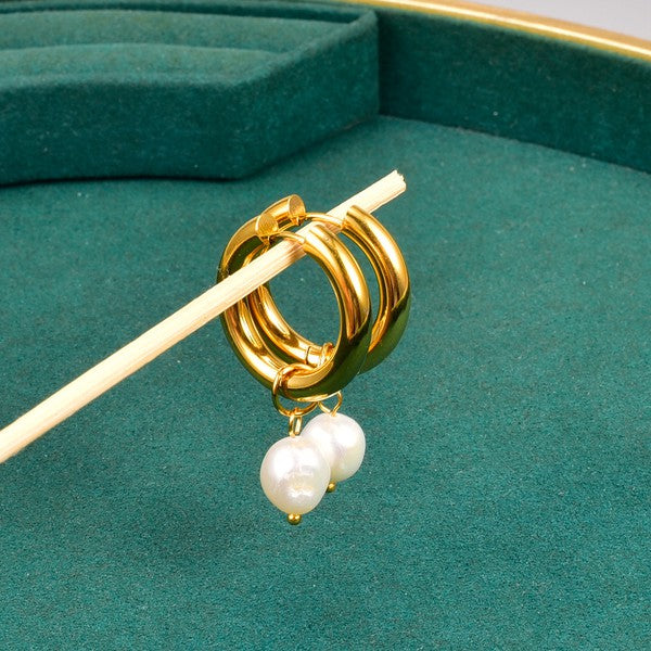 Water 18K gold pearl earrings