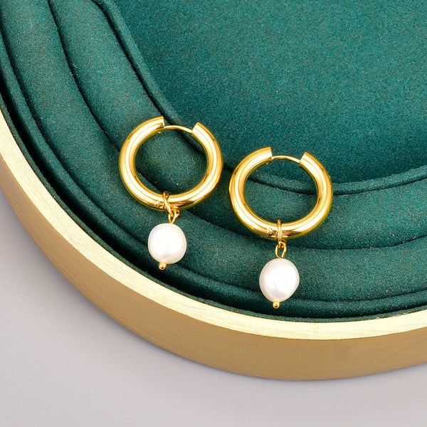 Water 18K gold pearl earrings