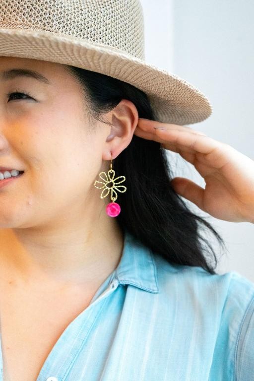 Maisy Earrings - Hot Pink