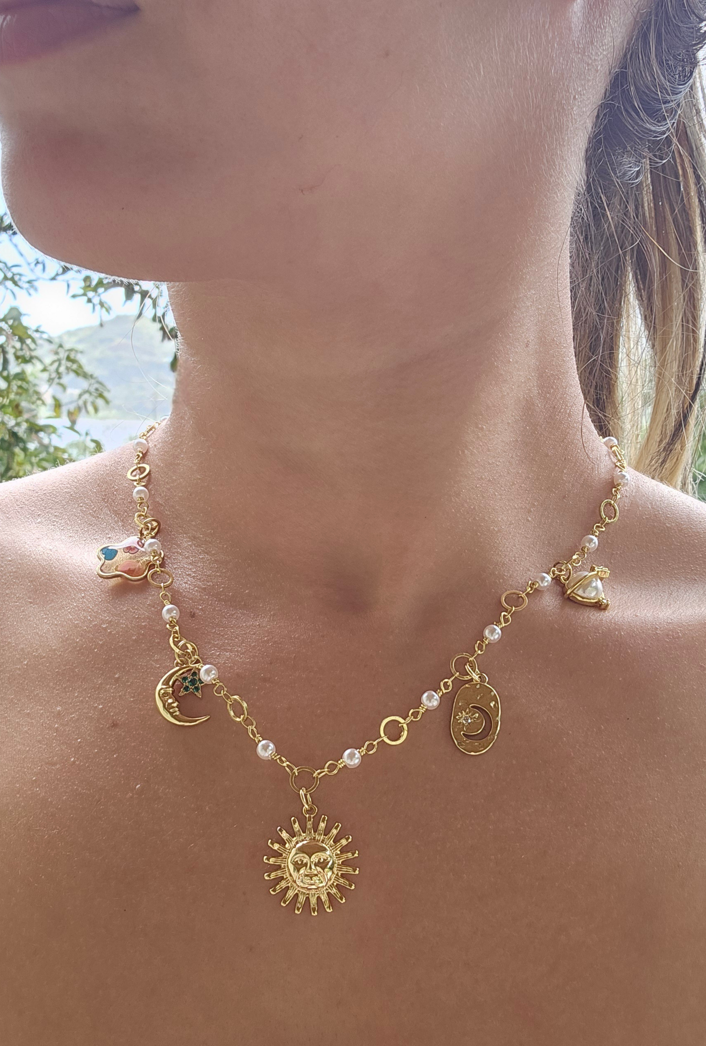 Moon and Sun Necklace