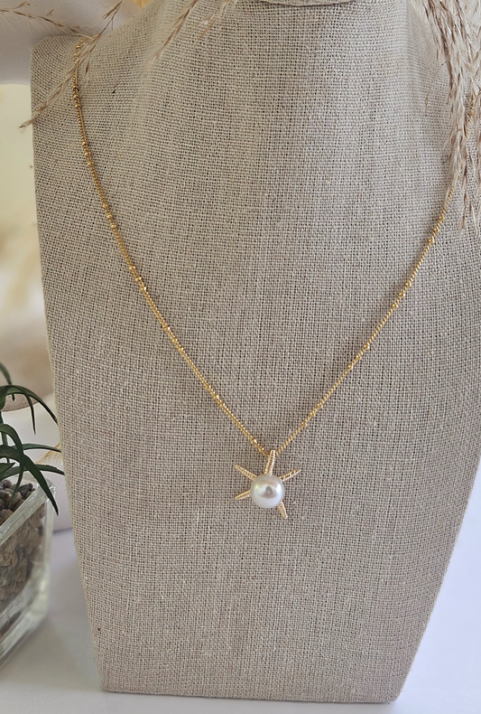 Starfish Necklace With Pearl